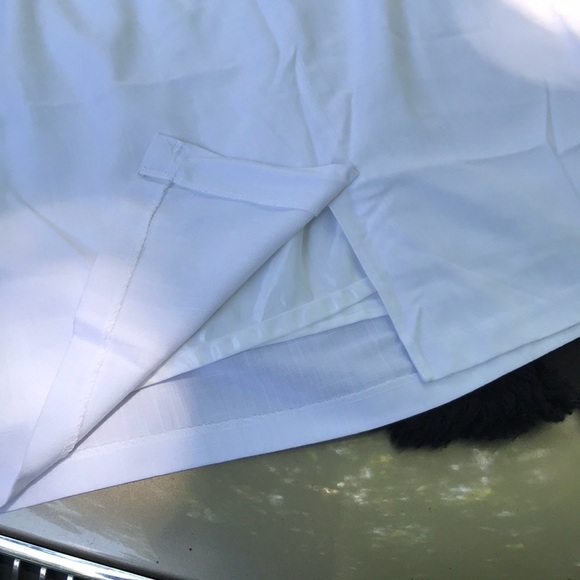 Sag Harbor Woman White Lined Pencil Skirt Elastic Back Slit Plus 20W Poly/Rayon - Picture 7 of 16